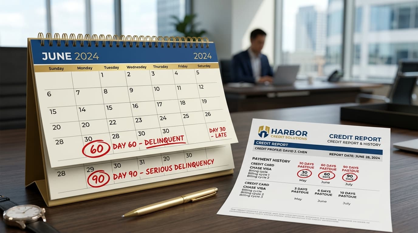 What Does 30, 60, 90 Days Late Mean on Your Credit Report in 2026?