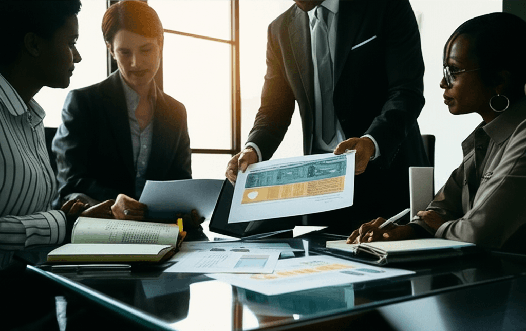 Finance professionals discussing credit strategies